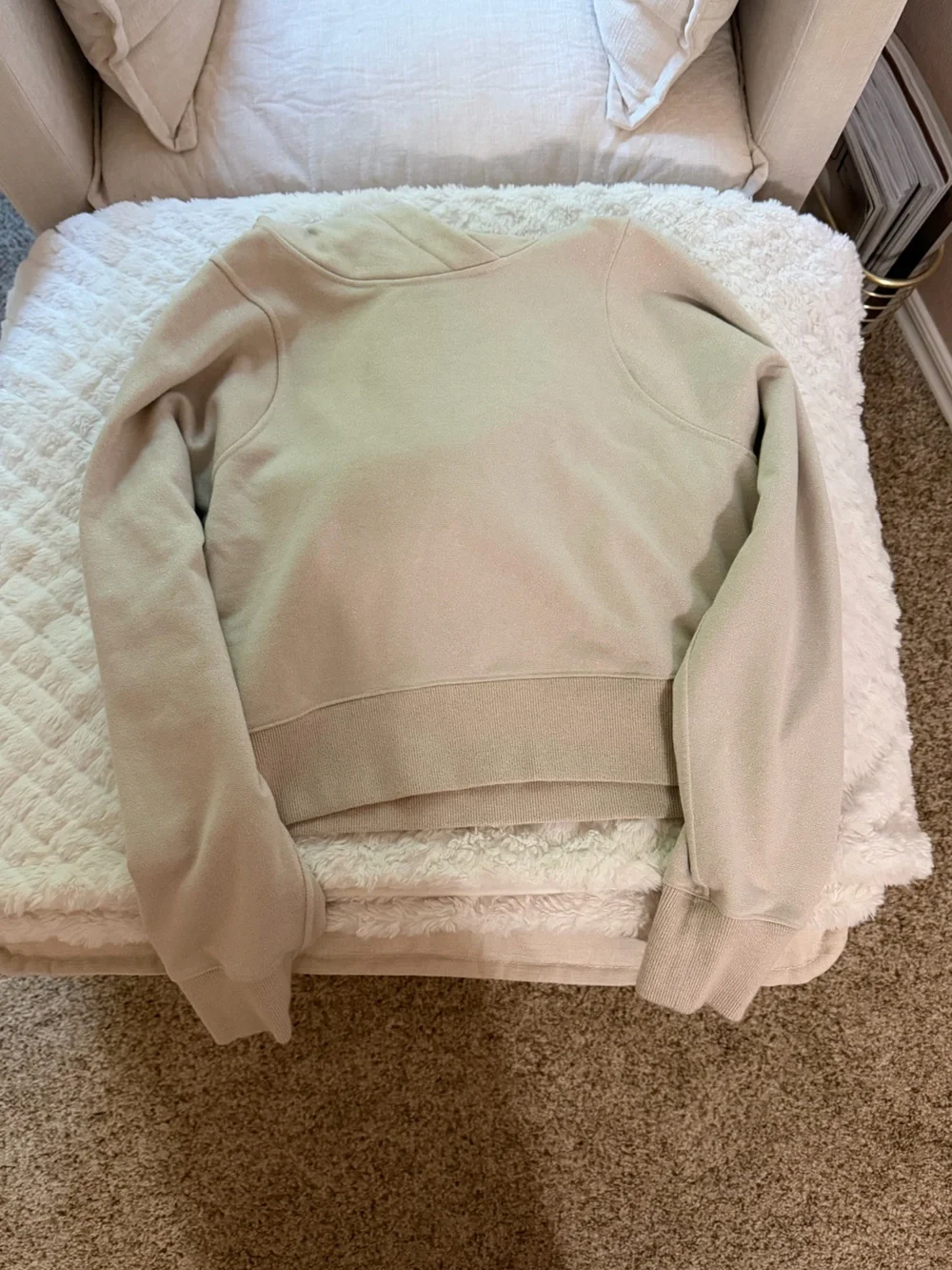 Lululemon Athletica Neutral Beige Cropped Pullover Sweatshirt